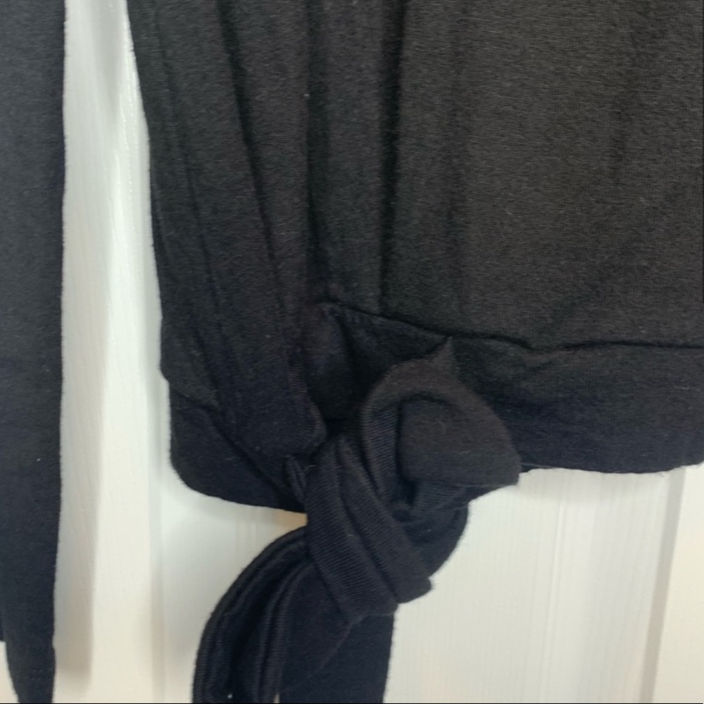 Madewell side tie long sleeve black tee - Picture 4 of 7